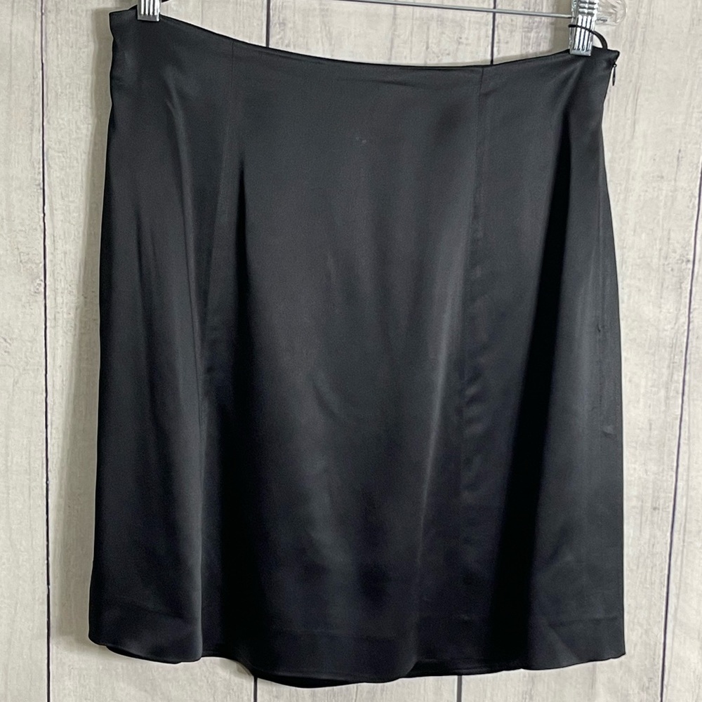 Moschino Cheap & Chic Lined Black Satin Finish Skirt Sz 14